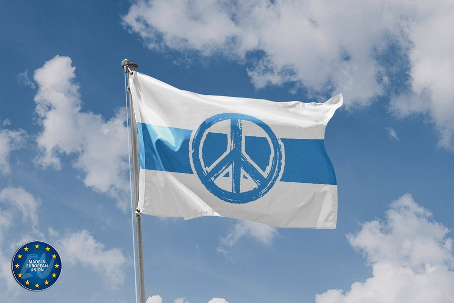 Russian Anti War Protest Flag With Peace Sign