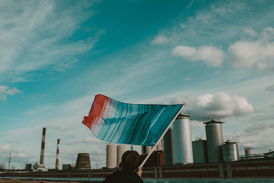 Global Climate Warming Stripes Flag