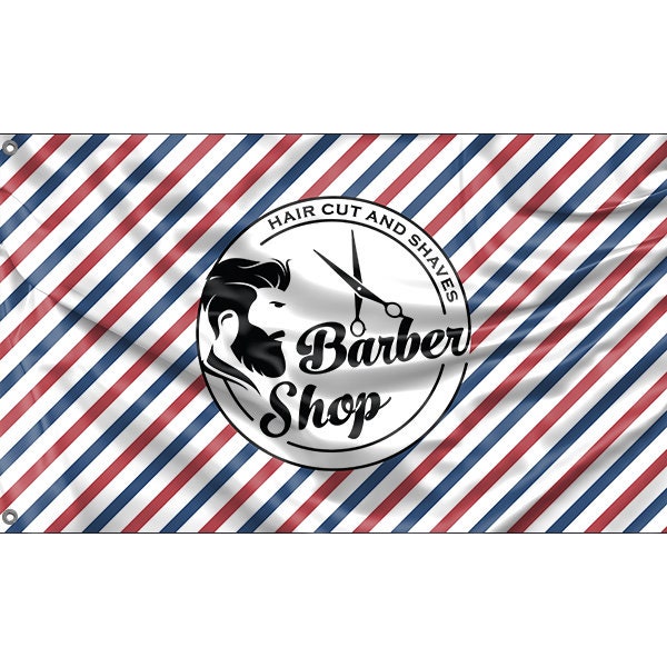 Barbers With Logo Flag