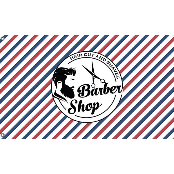 Barbers With Logo Flag