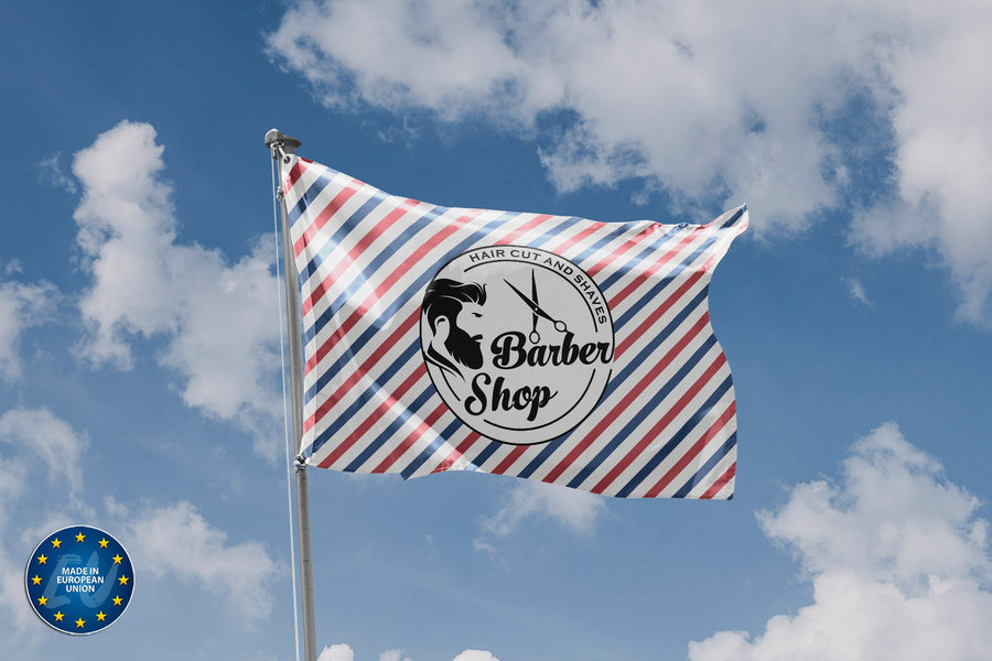 Barbers With Logo Flag