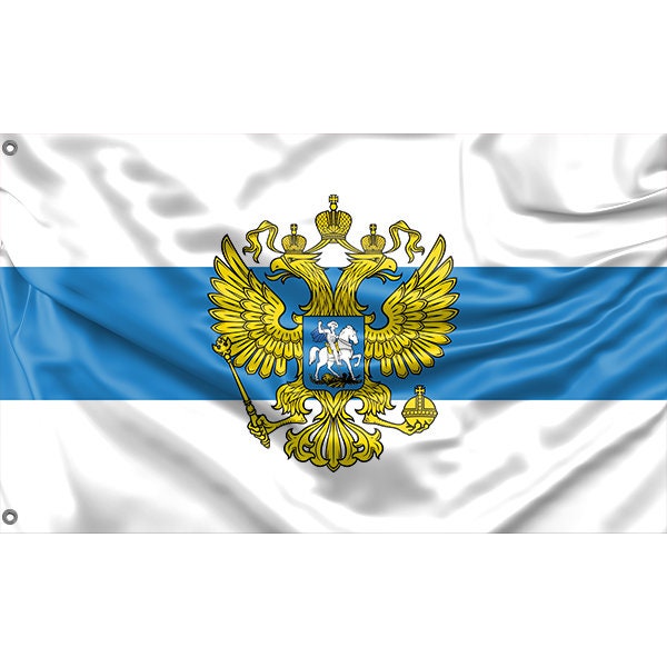 Russian Anti War Protest Flag With Crest - Flag Republic