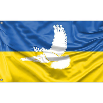 Ukraine Flag with Bird of Freedom - Flag Republic