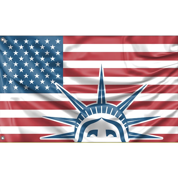 Statue of Liberty USA Flag