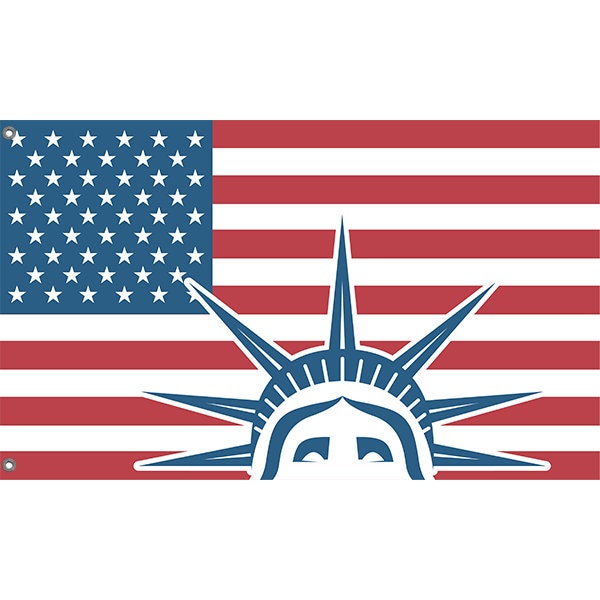 Statue of Liberty USA Flag