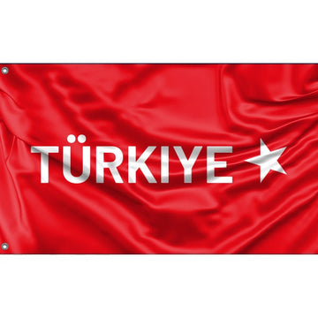 Turkiye Flag with Country Name