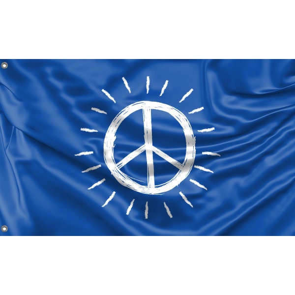 Peace Blue Background Flag