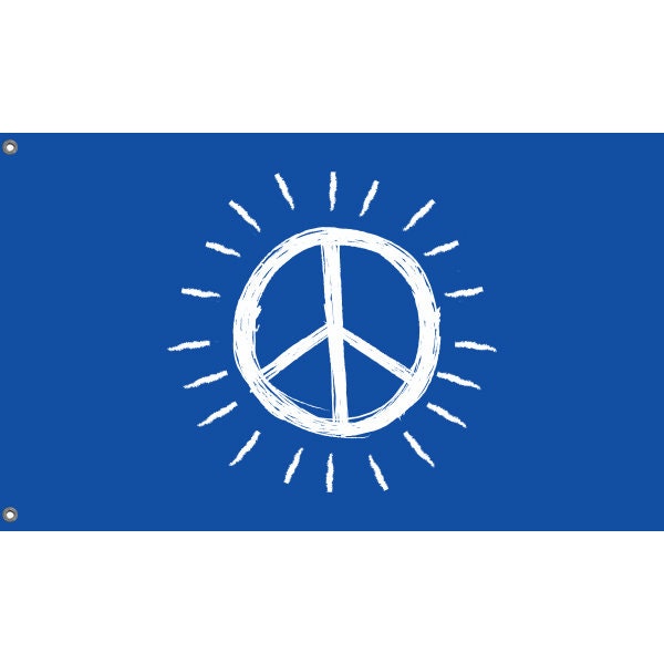 Peace Blue Background Flag