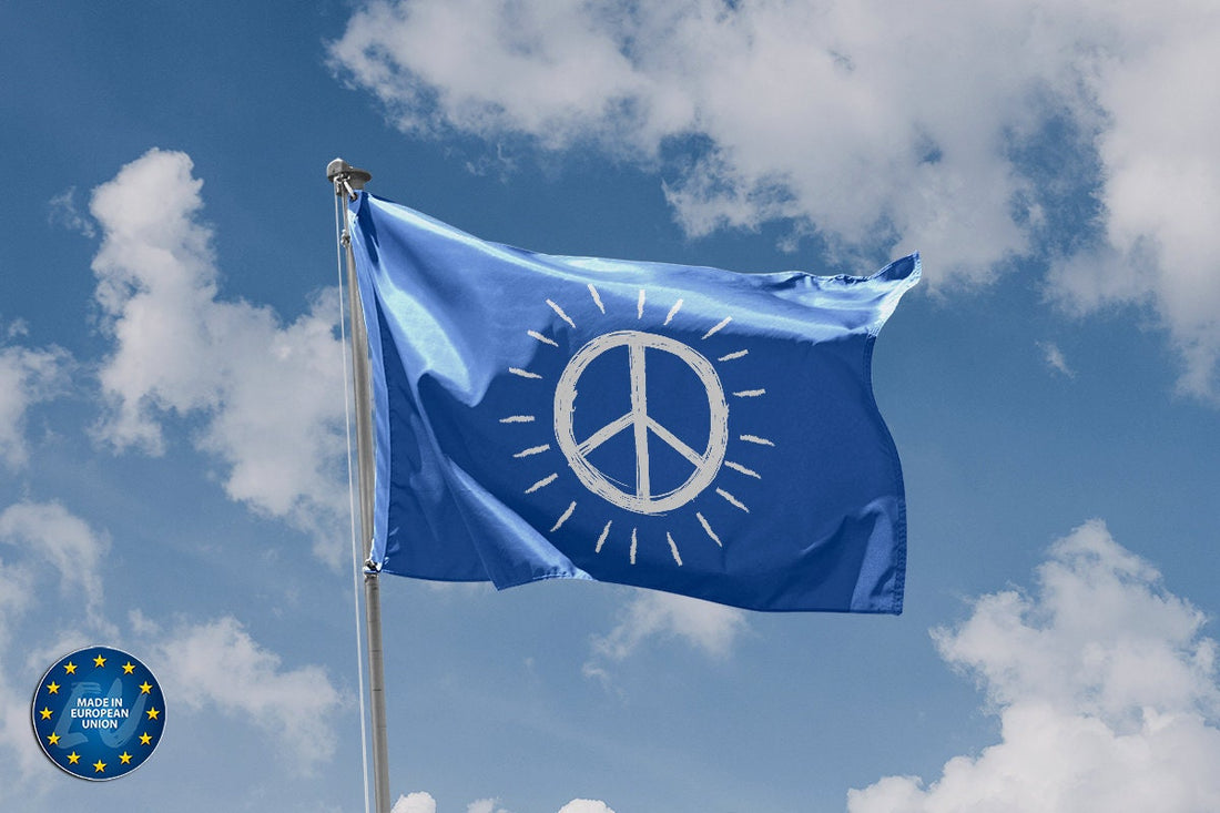 Peace Blue Background Flag