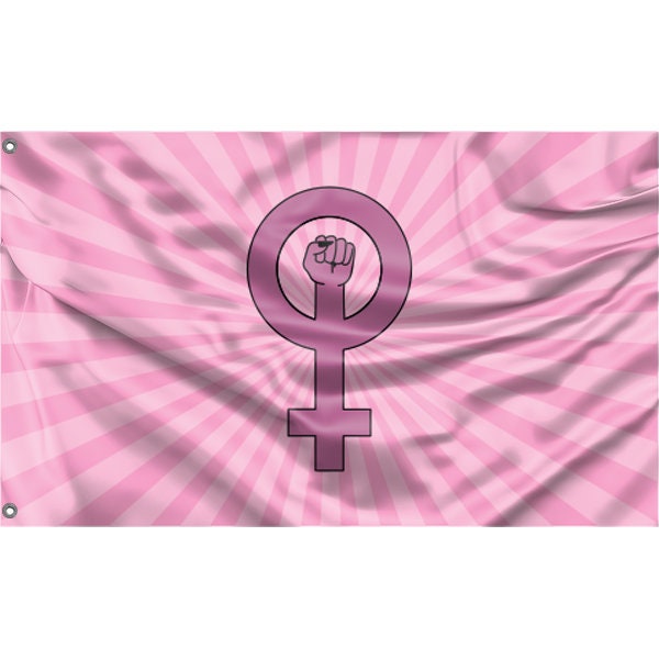 Pink Feminist Flag