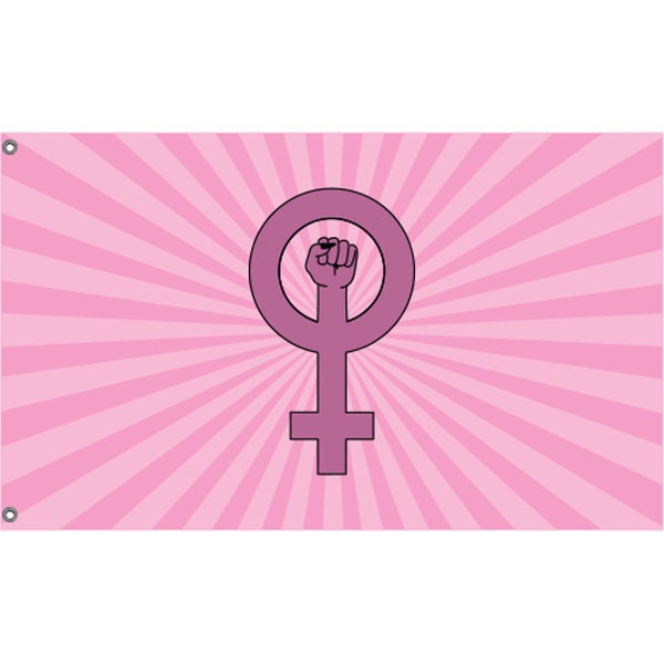 Pink Feminist Flag