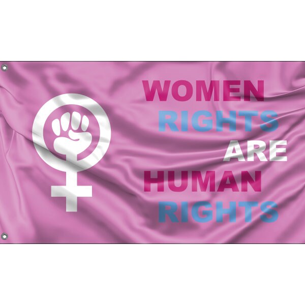 Women Rights Are Human Rights Flag