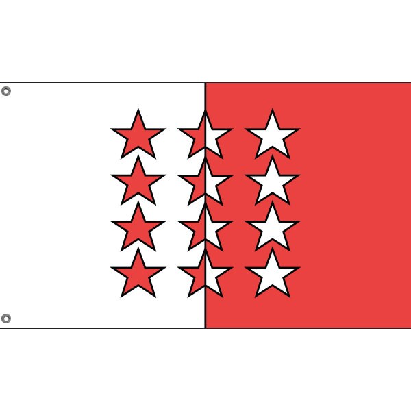 Flag of Canton of Valais - Flag Republic