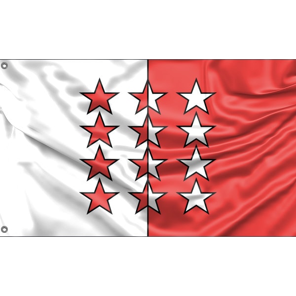 Flag of Canton of Valais - Flag Republic