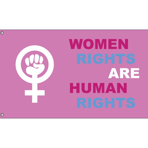 Women Rights Are Human Rights Flag