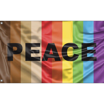 Peace Flag With Pride Colors Flag