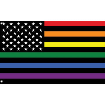 New Glory Rainbow Flag Black