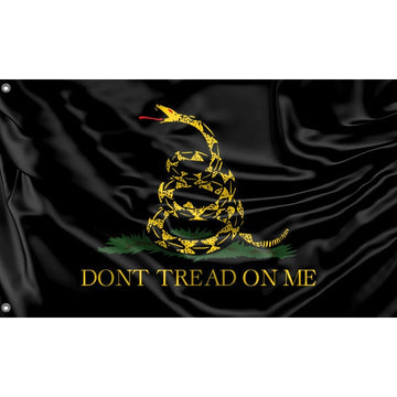 Historical Black Gadsden Dont Tread on Me Flag - Flag Republic