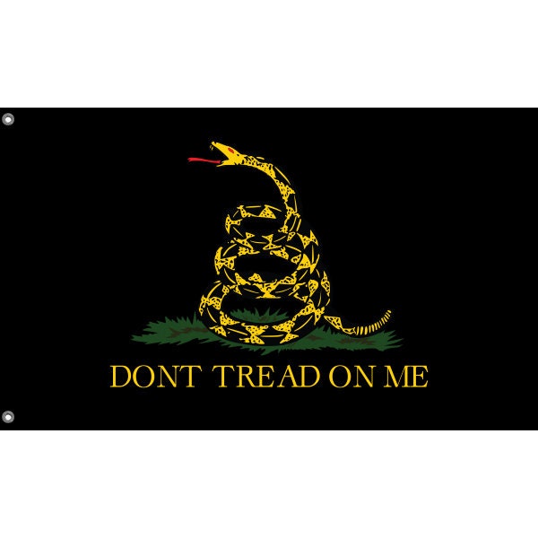 Historical Black Gadsden Dont Tread on Me Flag - Flag Republic