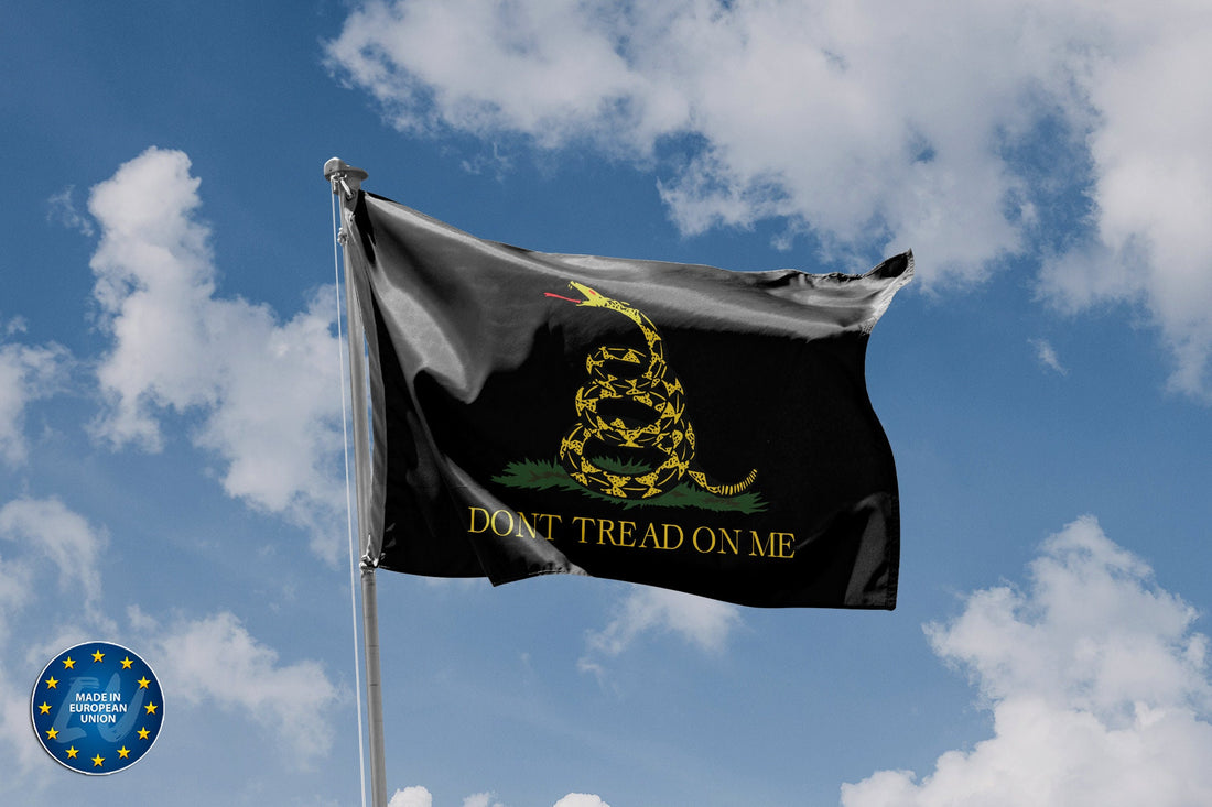 Historical Black Gadsden Dont Tread on Me Flag - Flag Republic