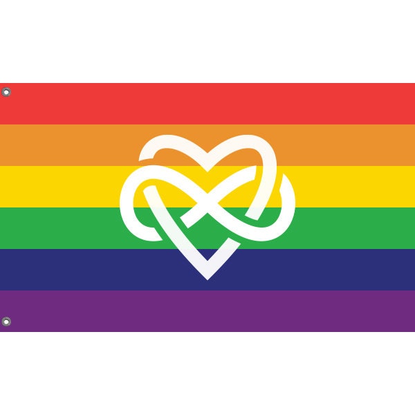 Polyamory Rainbow Infinity Heart Flag - Flag Republic