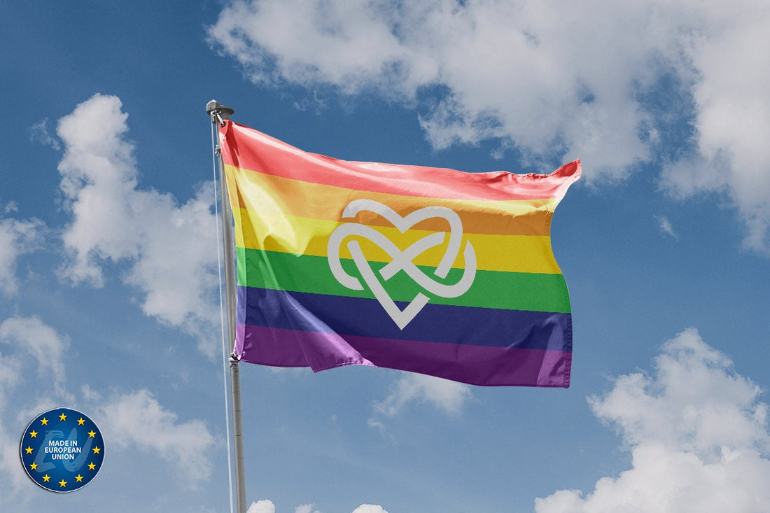 Polyamory Rainbow Infinity Heart Flag - Flag Republic