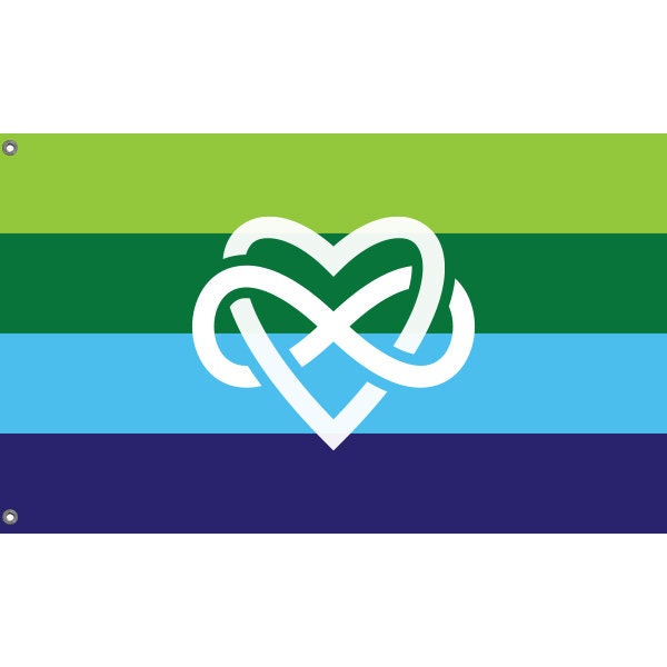 Bright Infinity Heart Polyamory Flag