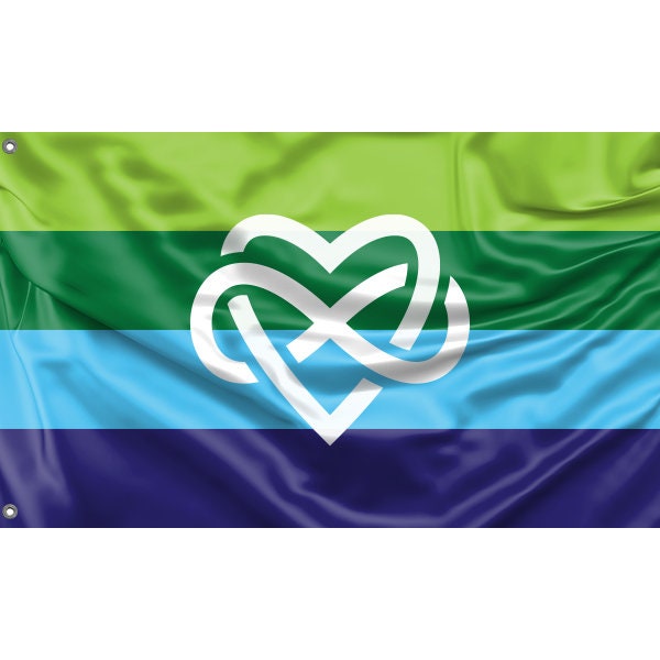 Bright Infinity Heart Polyamory Flag