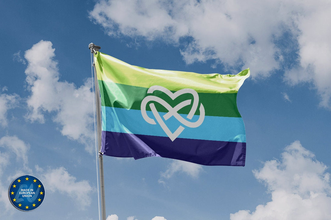 Bright Infinity Heart Polyamory Flag