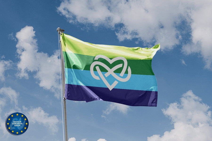 Bright Infinity Heart Polyamory Flag