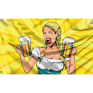 Oktoberfest Pop Art Waitress Flag