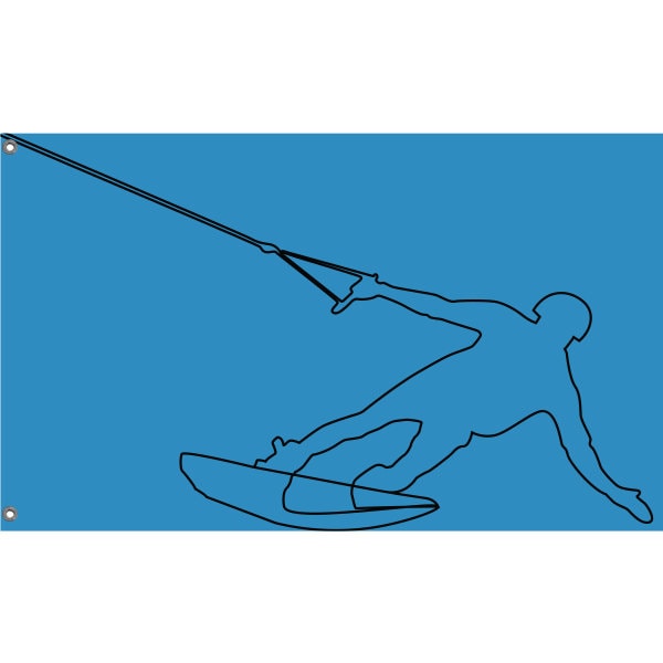 Wakeboarding Continuous Line Art Flag - Flag Republic