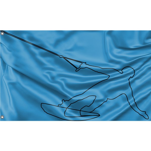 Wakeboarding Continuous Line Art Flag - Flag Republic