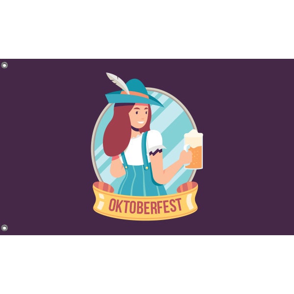 Oktoberfest Girl with Pointed Hat Flag - Flag Republic