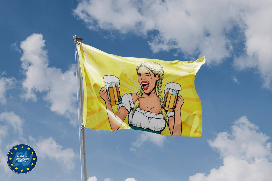 Oktoberfest Pop Art Waitress Flag