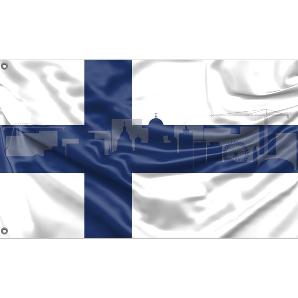 Helsinki Skyline Flag - Flag Republic