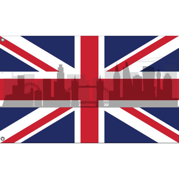 London Skyline/Union Jack Flag