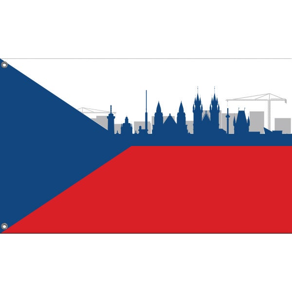 Prague Skyline Flag