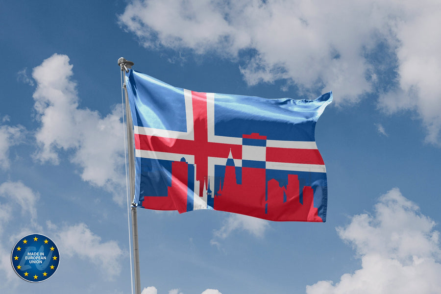 Reykjavik Skyline Flag