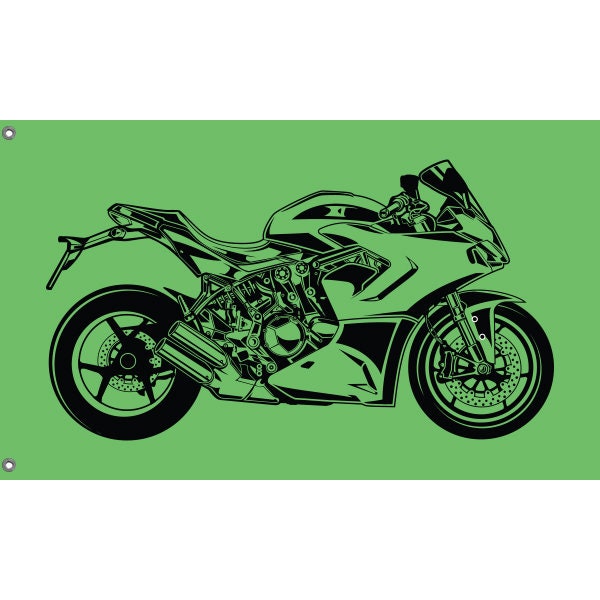 Green Background Superbike Flag