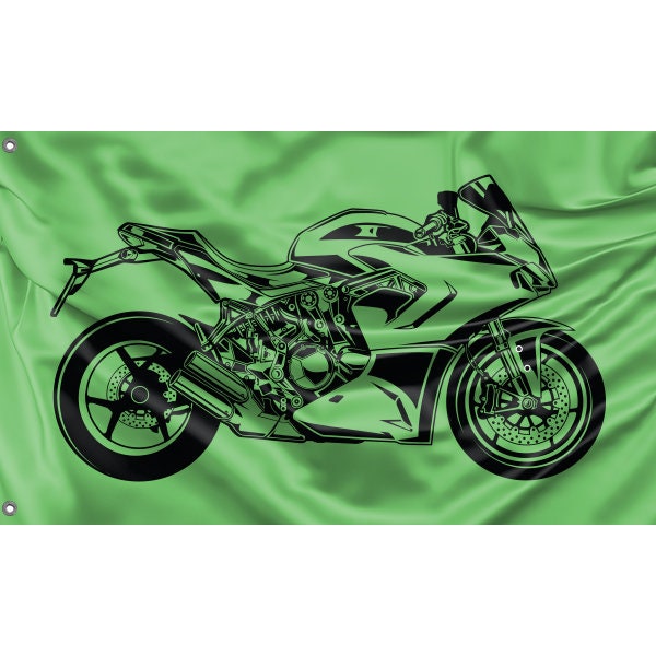 Green Background Superbike Flag