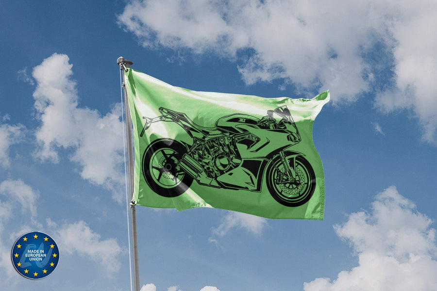 Green Background Superbike Flag