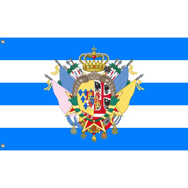 Etrurian Kingdom and War Flag with Great Royal Coat of Arms - Flag Republic