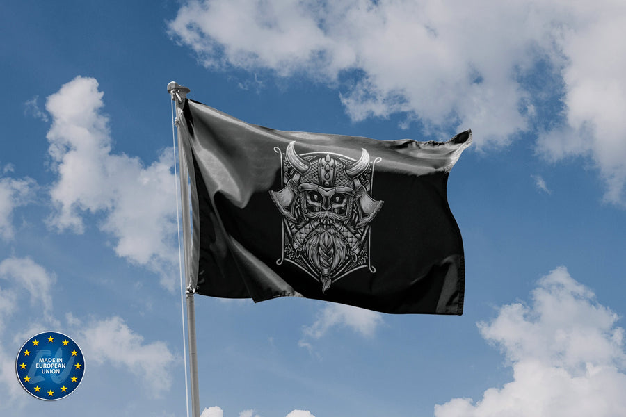 Viking Warrior Skull Flag