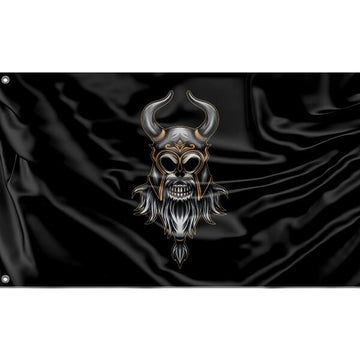 Viking Skull With Horns Flag - Flag Republic