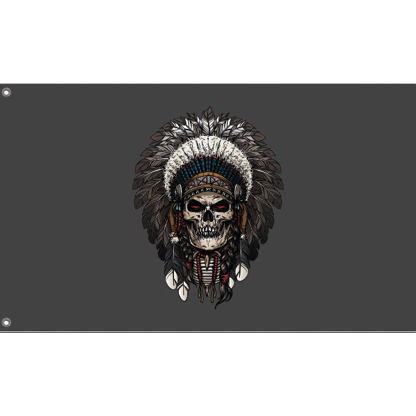 Indian Chieftain Skull Flag - Flag Republic