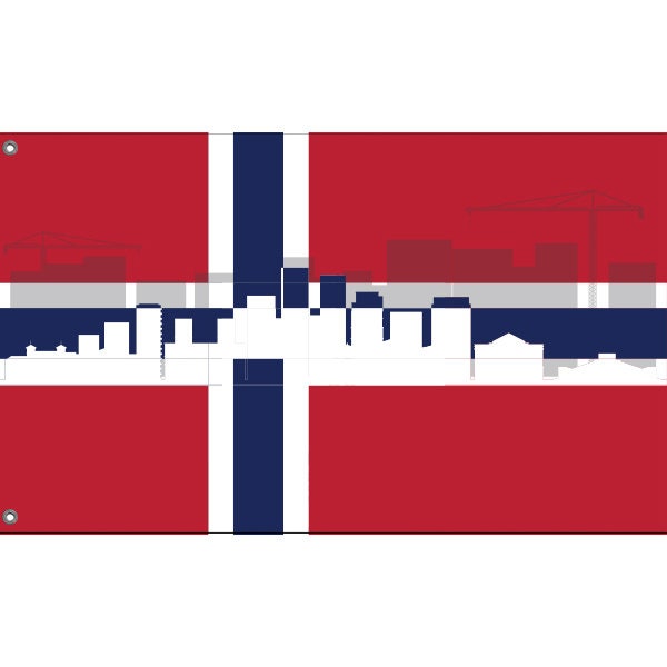 Oslo Skyline Flag