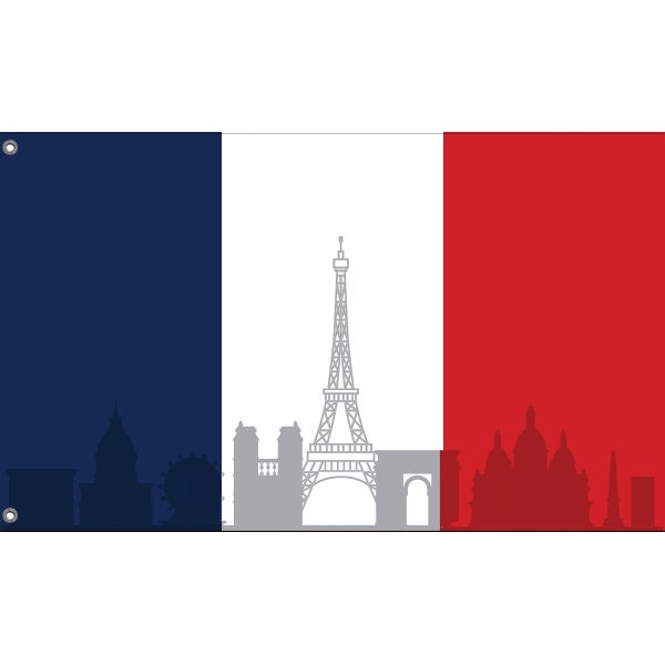Paris Skyline Flag