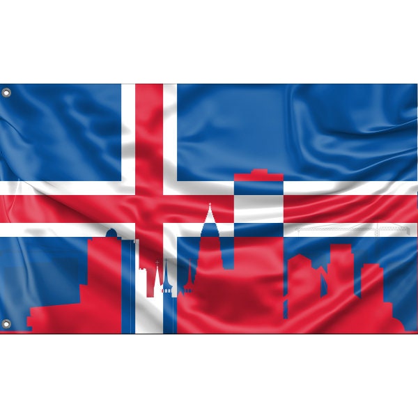 Reykjavik Skyline Flag