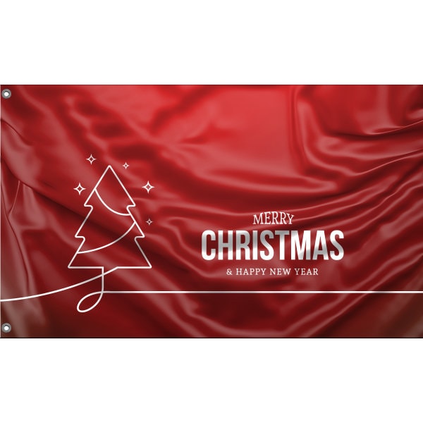 Merry Christmas in Red Background Flag - Flag Republic